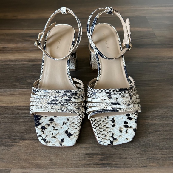 Ann Taylor block heel snake print shoes - Picture 9 of 10